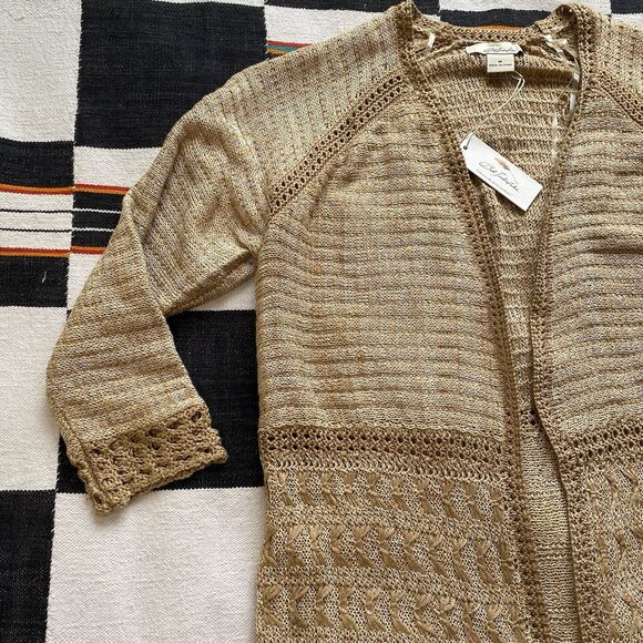 NWT Bob Timberlake Tapioca Crochet Knit Open Cardigan. Size Medium. Boho. Summer - Picture 9 of 16